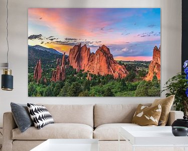 Garden of the Gods Park Sunset in Colorado Springs - Colorado